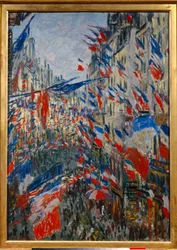 La Rue Saint-Denis (Saint Denis) Párizsban, 1878. június 30-i ünnep. Claude Monet festménye (1840-1926)