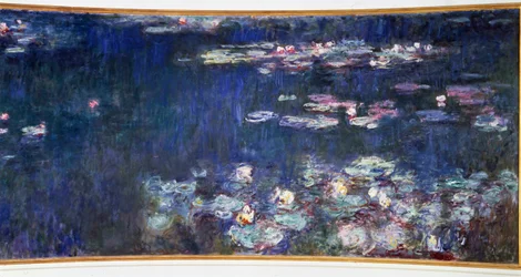 A nimfeák, zöld tükröződések Diptichon jobbra. Claude Monet festménye (1840-1926) 1914-1926 Dim. 2 x 4,25 m. Párizs. Orangerie Múzeum