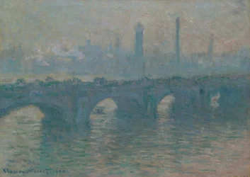 Waterloo híd, szürke időjárás, 1900.