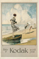 „Take a Kodak with you”, a Kodak reklámplakátja, 1910 körül (színes litográfia)