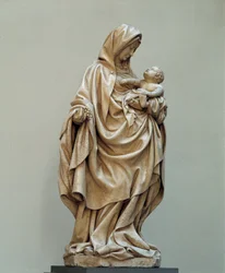 Claus de Werve-nek (1380-1439) a Claus Sluter iskolájából származó szűz szőlővel szobor. 15. század. Auxonne-i templom (Cote d
