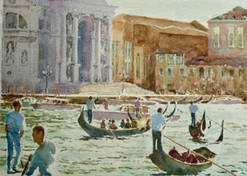 Salute, Evening Rush-Hour, 2020 (watercolour)