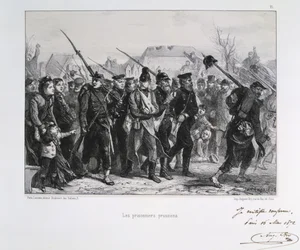 Francia-porosz háború 1870-1871: porosz hadifoglyok. Clément-Auguste Andrieux nemzetőrségről készült litográfiasorozatából.
