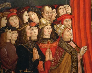 Részlet az Ajánlott Madonnáról (tempera a panelen)