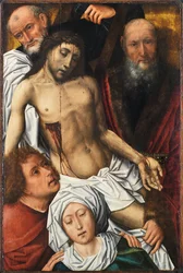Leszállás a keresztről - Colijn De Coter festménye (1440 körül vagy 1445-1522 vagy 1532), olaj, fa, 1500 körül, 98x65 cm - A keresztről leszállás, olaj, fa, Colijn De Coter - Museo de Bellas Artes de Bilbao