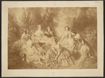 "Eugénia császárné körülvéve udvarhölgyeivel" Franz Xaver Winterhalter alkotása