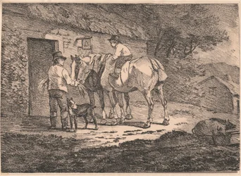 Lovak a Cottages ajtónál