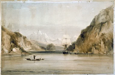 Hms Beagle a tűzföld tengeri útjain (akvarell)