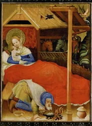 Születés (tempera, fa)