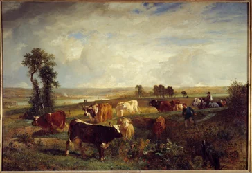 Kilátás Suresnes (Hauts de Seine) magaslatáról. Constant Troyon festménye (1810-1865)