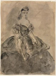 A Ball recto, La femme à léventail, Goya verso után, XIX.