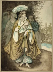 A Hárem egyik hölgye (recto); Egy táj töredéke (fordítva)