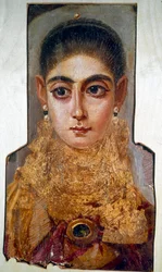 Kopt művészet: „The Europeenne”-nek nevezett fiatal nő” Fayoum (Fayum) (i.sz. 160 körül) Viasz festmény fára. Párizs, Louvre Múzeum