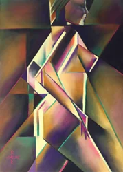 Mozgásban lévő geometrikus nő
