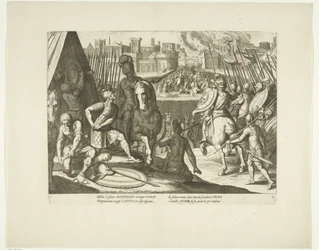 Róma Verovering, 1527, nr. 2 Jelenetek uit het leven van Karel V (sorozat címe) V. Károly császár élete nagyon szép mélynyomatokban, a híres A. Tempeste terveire vésve, a két legügyesebb mester, J. de Gein és C. Boel. A