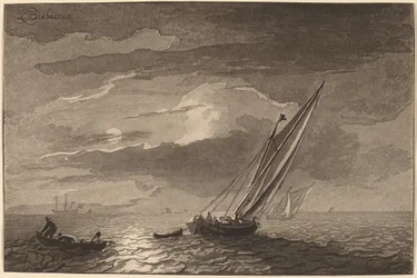 Tengeri táj teliholddal, 1779, megjelent 1781.