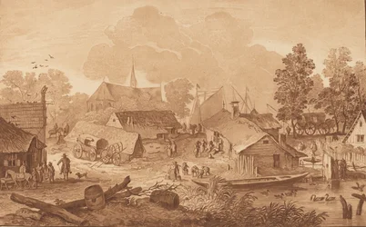 Község tavacskával, c. 1782.
