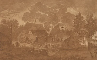 Község tavacskával, c. 1782.