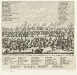 Kijkduini csata, 1673 Tengeri csata között a Hr. adml. M. de Ruiter, Robbert herceg és de Estrée gróf, Kykdn. 1673. augusztus 21. (cím a tárgyon)