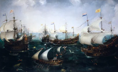 Heemskerk veresége a spanyolok ellen Gibraltárnál, 1607. április 25., 1619 körül (olaj, vászon)