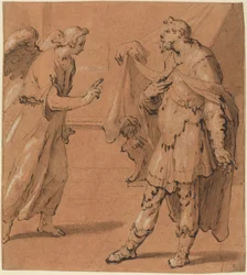 Az angyal megjelenése Kornéliusz századosnak, 1590-es évek vége (toll és tus)
