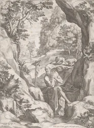 Szent Jeromos bűnbánó a vadonban, 1573.