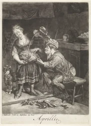 April Aprillis (title on object) De twaalf maanden van het jaar, Les XII Mois de l