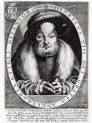 VIII. Henrik portréja, Peter Isselburg metszete, 1646