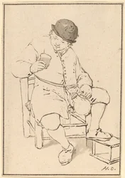Ülő paraszt kancsóval, c. 1763.