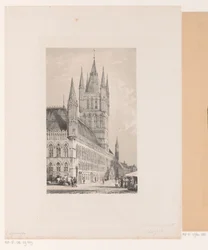 Ypres posztócsarnoka Városháza a 13. századból (Halte Yperen) (cím a tárgyon)