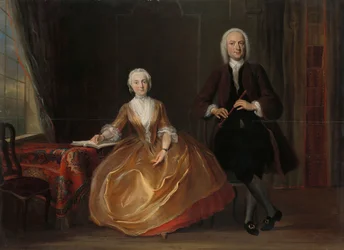 Egy pár zenél Cornelis Troost (1696-1750), olajtábla, 1743