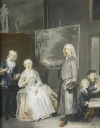 Dirk Dalens III (1688-1753) tájfestő második feleségével, Maria Schaackkal (megh. 1766) és gyermekeivel Anna (született 1725), Willem (1737-60) és Jacobus (1741-63)