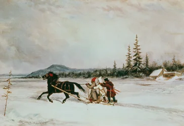Lakói szánkózás, 1855 körül