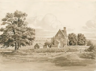 Tettenhall – Perton Hall: szépia mosás rajza, 1820. augusztus 9. (rajz)