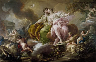 Igazságosság és béke – Corrado Giaquinto (1703-1766) festménye – c. 1754 - Olaj, vászon - 216x325 cm - Rokokó művészet - Museo del Prado, Madrid