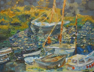 Egérlyuk kikötő, pihenő csónakok