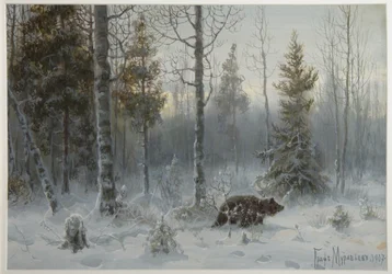 Medve a téli erdőben, 1907