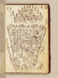 Konstantinápoly térképe, a "Liber Insularum Archipelagi" illusztrációja