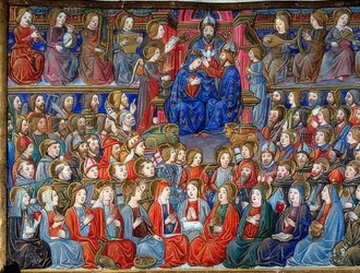 Mária megkoronázása (c.151v). 1476