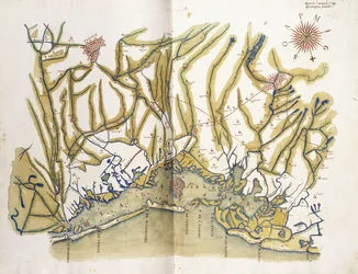 Velence és környéke színes térképe, 1610 körül