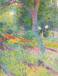 A Pretzfeld-kastély kertjében, 1903 körül (olaj a kártyán)