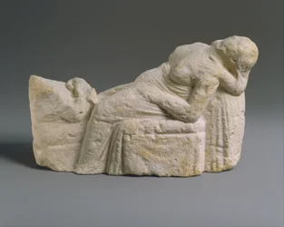 Szülési jelenet hellenisztikus szobra, Kr.e. 310–30 (mészkő)