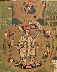 Ms XIV A 13-1 St. Vencel (907-929) a Vysehrad Codexből, 1085 körül