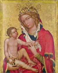 Szűz és gyermek, 1350 körül (maruflage és tempera a panelen)