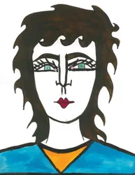 Mullet Hair, 2024 (toll és festék, papír)