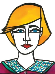 Princess Di Hair, 2024 (toll és festék, papír)