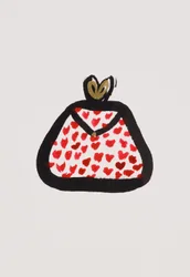 Red Spotty Purse, 2017 (vörös és fekete india tinta arany filctollal, papírra)