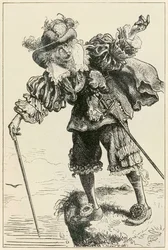 Az ateista nevetve a keresztényen és reményteljesen A zarándokok előrehaladása ebből a világból, az eljövendőbe, John Bunyan (1628-1688) illusztráció: Thomas Dalziel (1823-1906)
