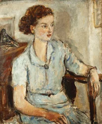 Ülő lány portréja, 1925 körül (olaj, vászon)