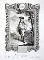 John Andre őrnagy, az észak-amerikai brit hadsereg néhai tábornoka, Thomas Cook (1744-1818) metszete 1785 körül (metszet)